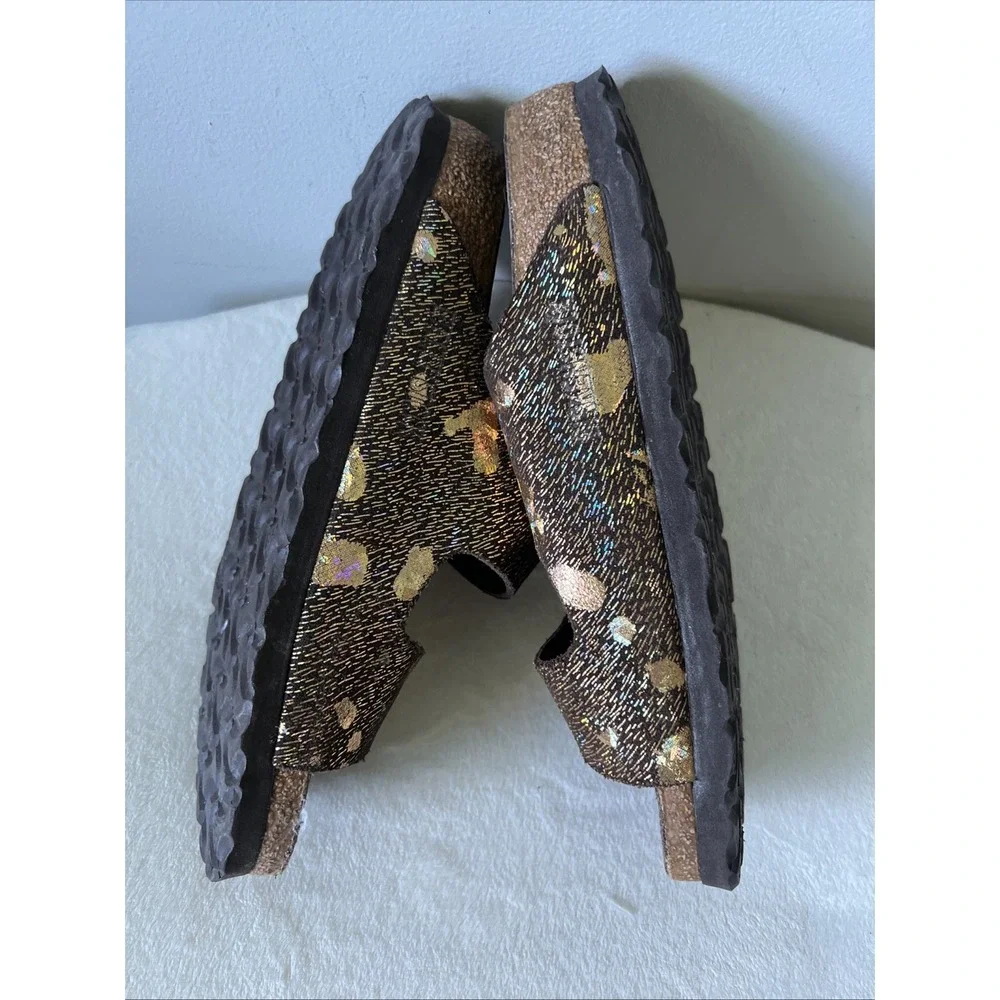 Birkenstock Exquisite Arizona Lux Metallic Sandals Size 36 Brown Free People
